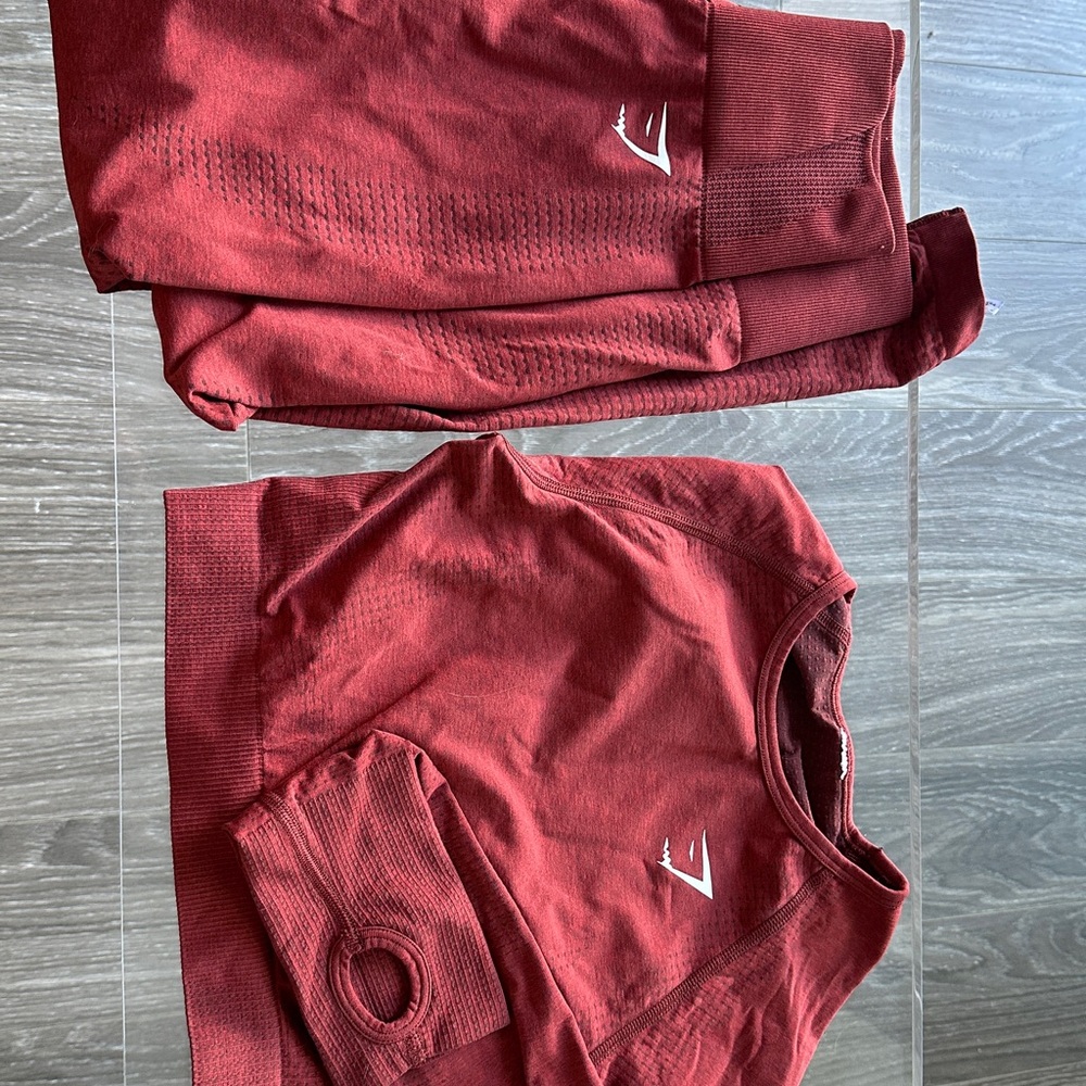 Gymshark Deep Red Seamless Workout Set